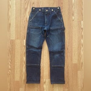 CARHARRT DOUBLE FRONT LOGGER DENIM WORK PANTS